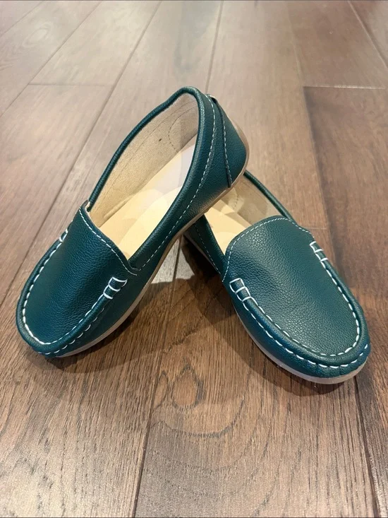 Kids Slip-On Loafers in Green Size 1.5 ?- C39-236