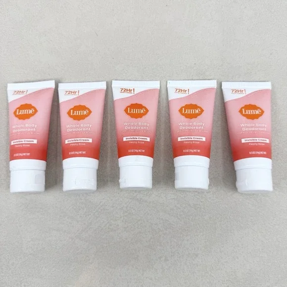 Lume Whole Body Deodorant 5 Pack Sampler Invisible Cream Minis NEW AND SEALED
