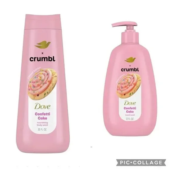 Dove x Crumbl Confetti Cake bundle of 2 products new Body Wash & Hand Soap
