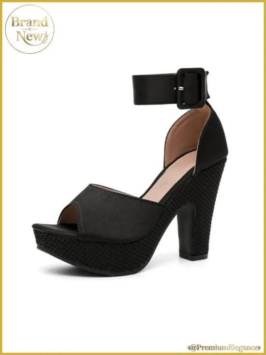 Women's Platform High Heel Open Toe Buckle Sandals Pumps