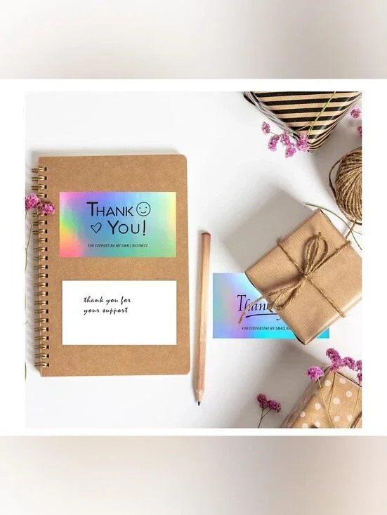 Holographic Thank You Cards for Small Business - Assorted - 12 Pack