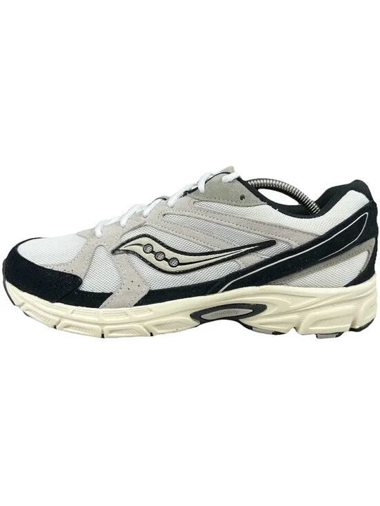 Saucony Ride Millennium Men’s Running Shoes Size 10 White Black Suede Sneakers