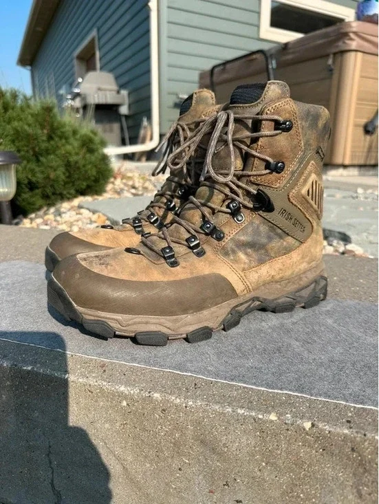 Irish Setter 2704 Waterproof Hunting/Work Boots Men’s Size 9.5 Brown TempSens