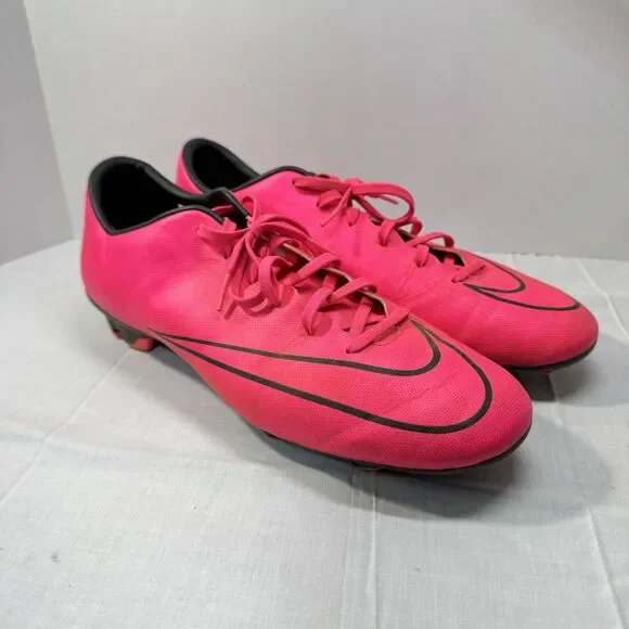 Nike Mercurial Victory 5 FG 651632-660 Soccer Shoes Hyper Pink Lace Up Men's 12