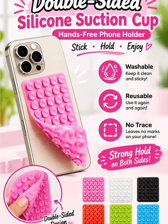 Silicone Suction Cup Phone Holder – Hands-Free Phone Grip 📱