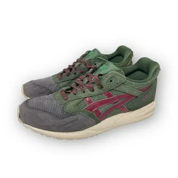 ASICS Gel Saga Christmas Tree 2018 Trainer Runner Burgundy Green Men’s Size 8