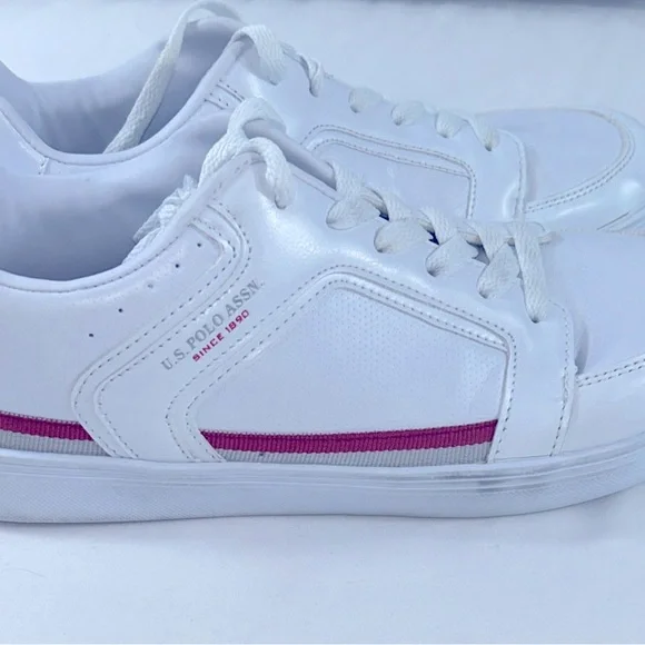 U S Polo ASSN.‎ White Faux Leather Shoes 9 Men