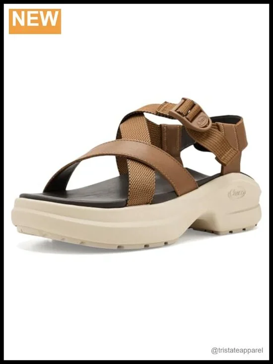Chaco Cushform Platform Sport Sandal Leather Adjustable Strap