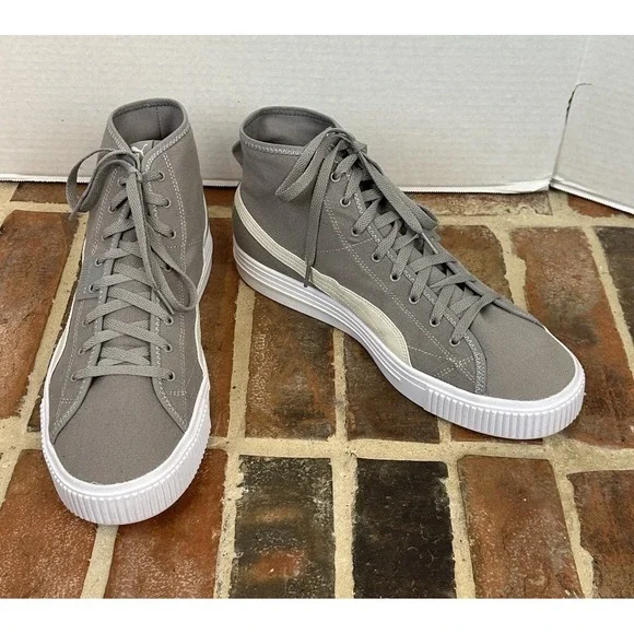 Puma Mens Ever Mid Top Gray Lace-Up Athletic Sneaker Shoes Men's Size 13‎