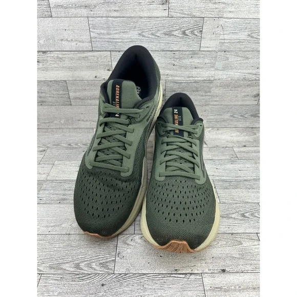 Brooks Adrenaline GTS 24 Men Sz 11D Running Shoes Olive Green 1104371D302