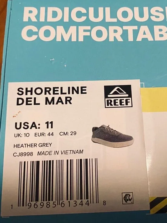REEF Shoreline Del Mar (size 11) in Heather Grey. NWT