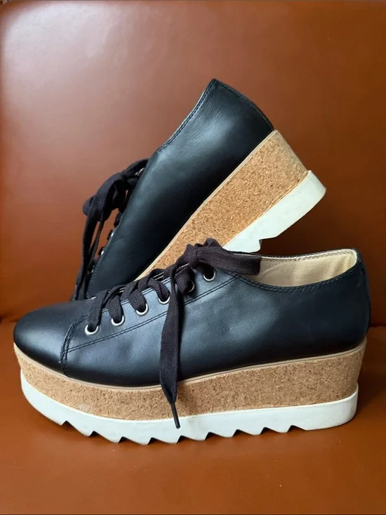Steve Madden Korrie Platform Sneaker Black Leather - Women's 9