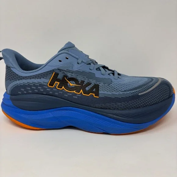 Hoka Skyflow Mens Size 9.5 2E Wide Blue Orange Running Shoes (1155117 DHN)