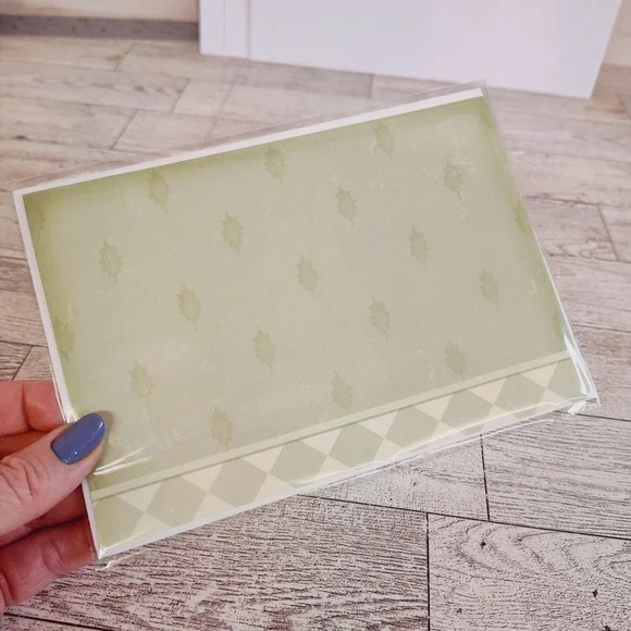 Sage Green Diamond Hallmark Expressions Blank Note‎ Card Set Seal Any Occasion