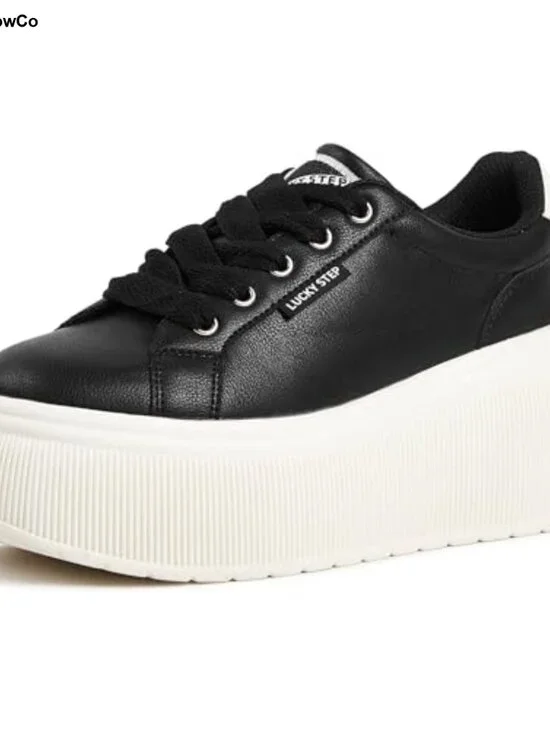 Platform Wedge Canvas Sneakers Lace Up Comfort Walking Casual