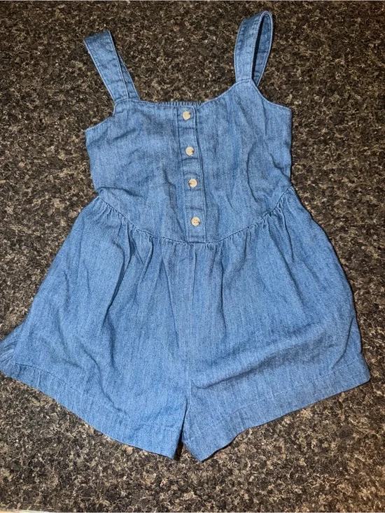 ⭐️ Old Navy Light Denim Blue Girls' Button-Front Romper