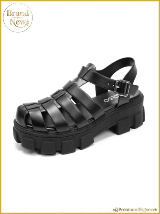 Women's Platform Wedge Sandals Chunky Block Heel Adjustable Buckle Fisherman