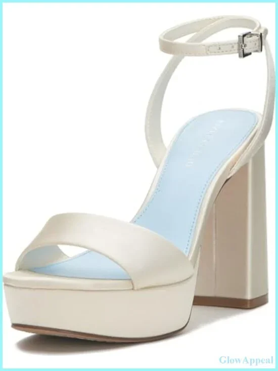 Platform Heeled Sandal Ankle Strap Block Heel Open Toe Adjustable Buckle