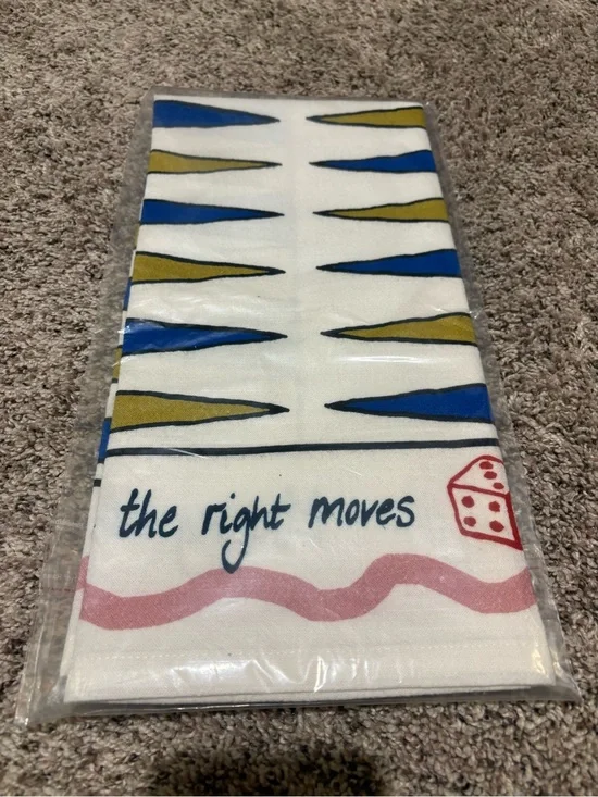 Anthopologie The Right Moves Decorative Cotton Tea Towel