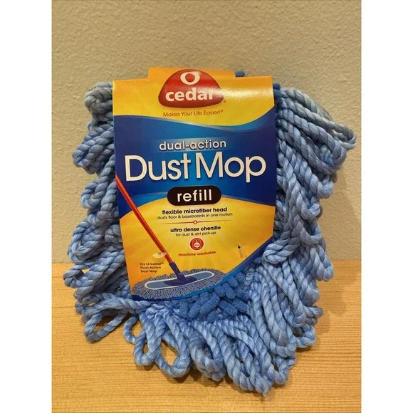 O-Cedar Dual-Action Dust Mop Refill Microfiber Ultra Dense Chenille Washable‎