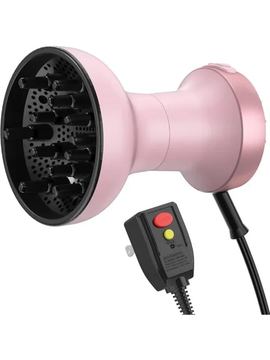 2-in-1 Hair Dryer & Diffuser for Curly Hair, 800W, Fast Drying, Stylish Pink