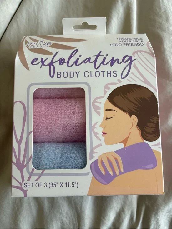 Exfoliating Body Cloths - Pink & Light Blue (Set of 3)