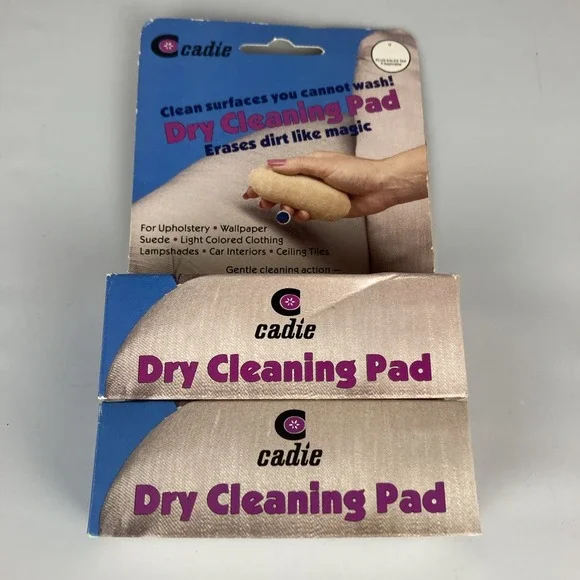 2 X Vintage Cadie Dry Cleaning Pad Erase Dirt Like Magic Furniture Clothing