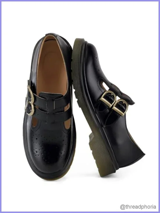 Chunky Mary Janes Women Double Buckle Strap Platform Shoes