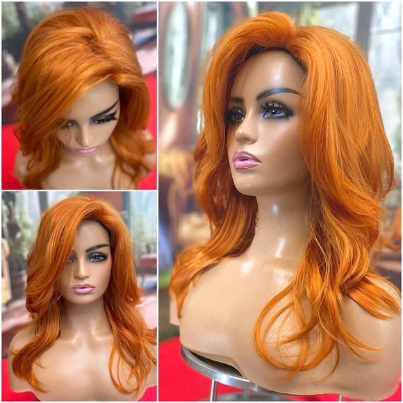 Tease full volume layered ginger wig