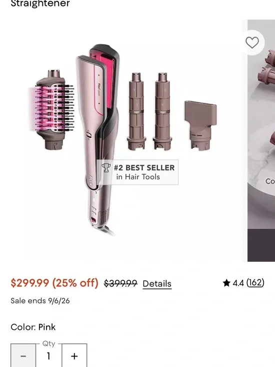 SHARK FLEXFUSION Multi-Function Pink Hair Styler with Interchangeable Attachment