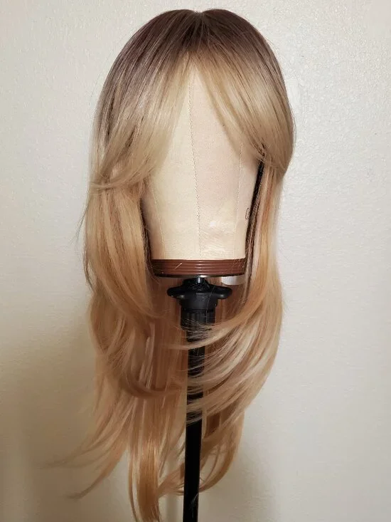Haircube Realistic Blonde Curtain Bang Synthetic Wig