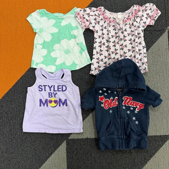 Lot of 4 Baby Girl Old Navy children’s place Zip-Up Hoodie 18-24 Months Bundle