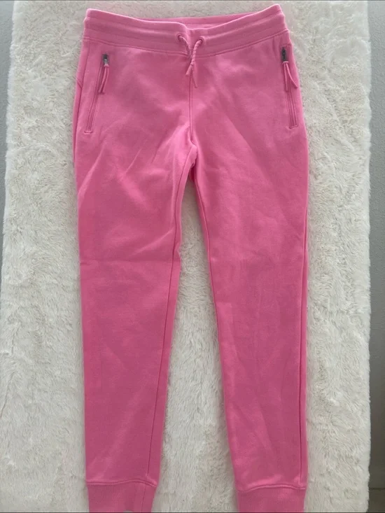 SALE! Old Navy Girls Pink Drawstring Jogger Sweatpants w/ Zip Pockets L 10-12