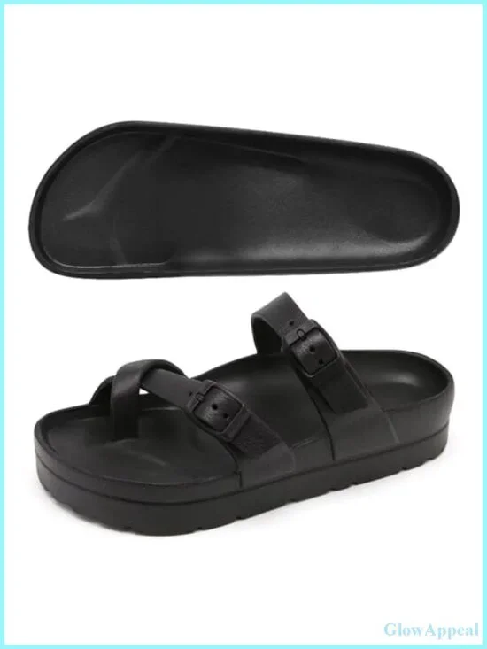 Women's Platform Slide Sandals EVA Arch Support Adjustable Buckle Beach