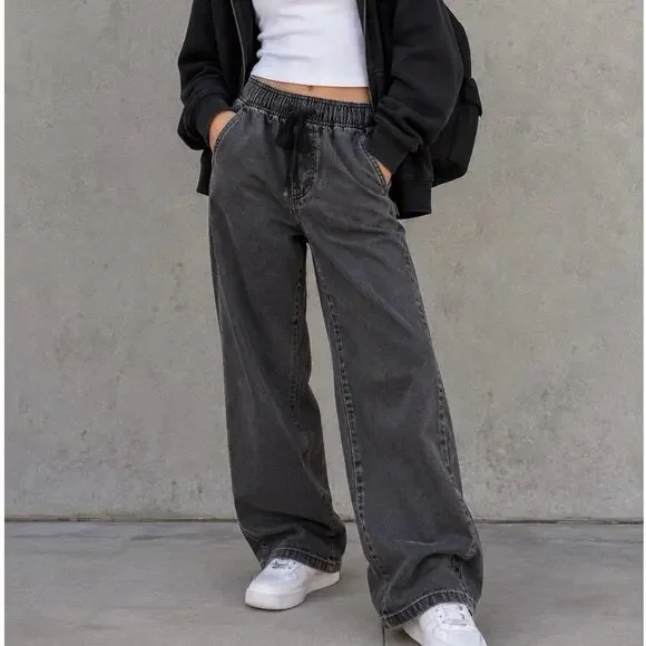 Old Navy Girls Black High Rise Baggy Denim Jeans Size XS