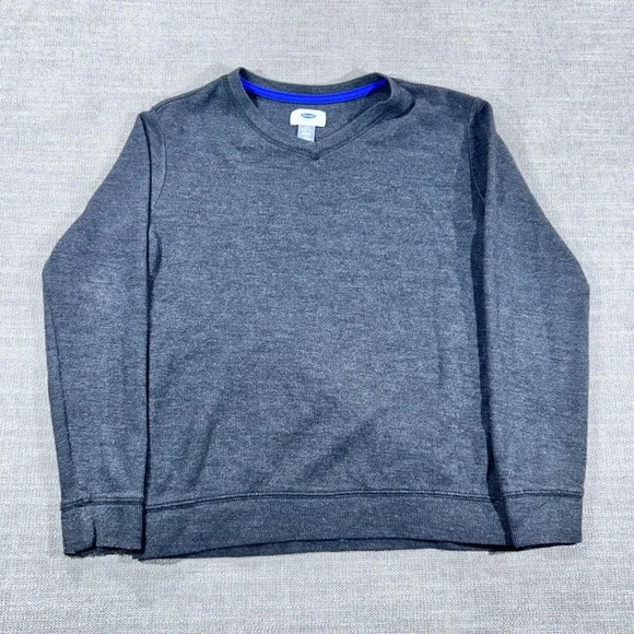 Old Navy Thermal Shirt Boys L 10-12 Gray Excellent V-Neck Long Sleeve Ribbed Top