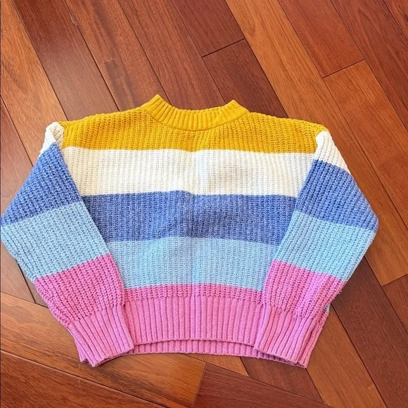 Colorful Striped Girls Sweater