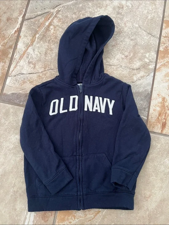 Old Navy Kids Dark Blue Full-Zip Hoodie with Logo