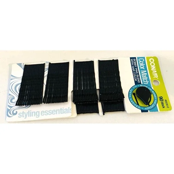 Conair 90-Pack Color Match Bobby Pins Black Blend with Hair Color New in Package