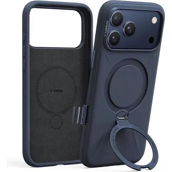 TORRAS Q3 Silicone 360 Spin for iPhone 17 Pro Case with Stand