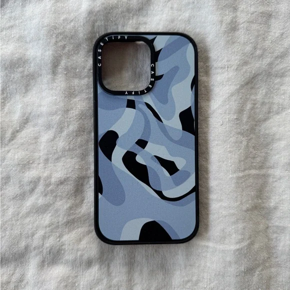 Casetify Blue and Black Camouflage iPhone Case 15 Pro Max