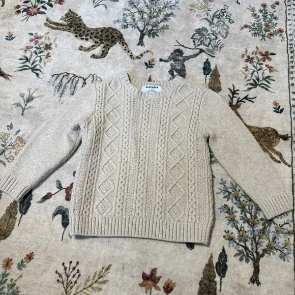 Old Navy Beige Cable Knit Sweater 3T