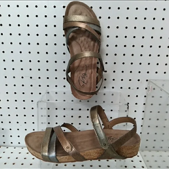 Ros Hommerson | Multi Leather Sandals | Women's Cork-wrapped Flat Wedge Strappy