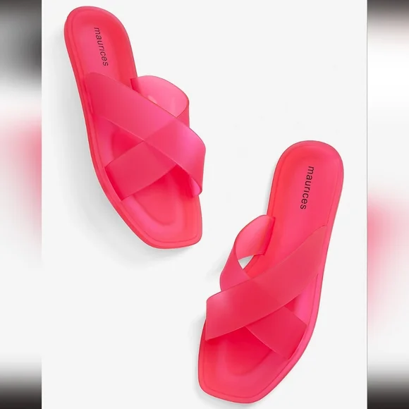 Maurices NWT Women's Pink Paige Jelly Sandals Size 8
