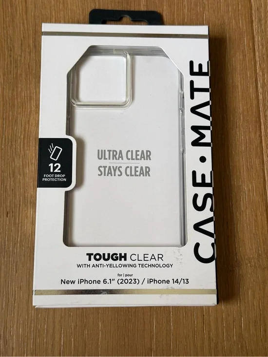 New Case-Mate Tough Clear Transparent Case for iPhone 14 iPhone 13 (6.1
