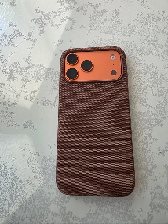Brown Fabric Phone Case for iPhone 17pro max