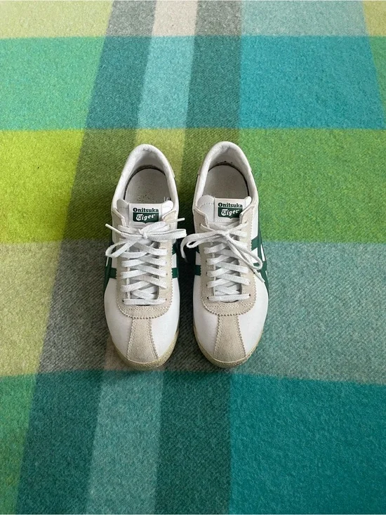 Onitsuka Tiger Corsair White Hunter Green Low Top Leather Sneaker D7J4L Men’s