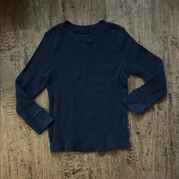 Navy Blue Kids Long Sleeve Shirt