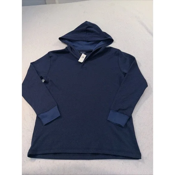 Old Navy ‎ Boys Pullover Button Henley Contrast Sweater Hoody Blue XL 14-16 NWT