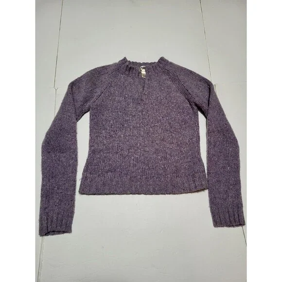 (#L7) Old Navy Knit V-neck Pullover Sweater Youth Size Medium Purple Lambs Wool